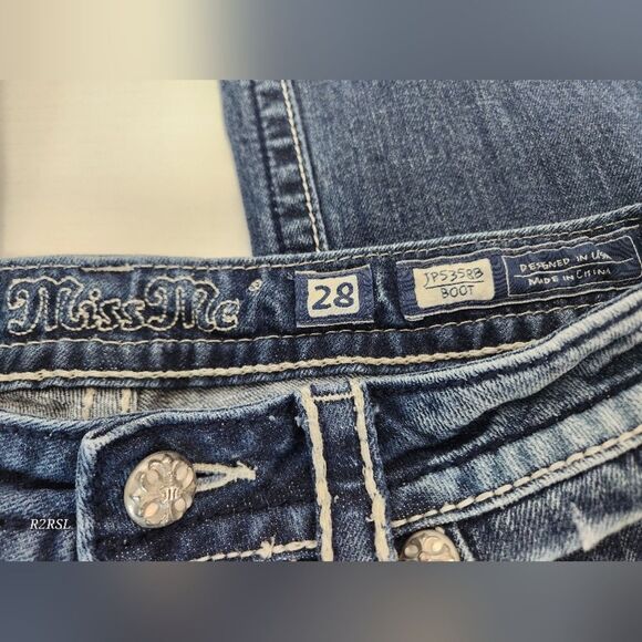 Miss Me Jeans Pocket Bootcut Embellished Womens Size 28 - Picture 4 of 11